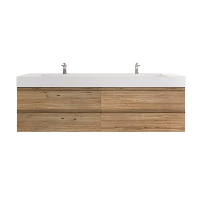 Monterey 84" Wall Mounted Bathroom Vanity with Reinforced Acrylic Integrated Sink Top