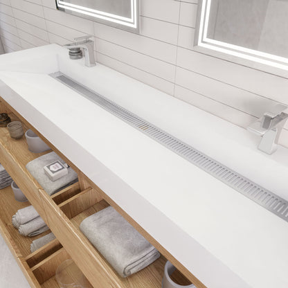 Monterey 84" Wall Mounted Bathroom Vanity with Reinforced Acrylic Integrated Sink Top