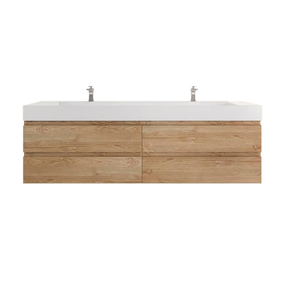 Monterey 84" Wall Mounted Bathroom Vanity with Reinforced Acrylic Integrated Sink Top
