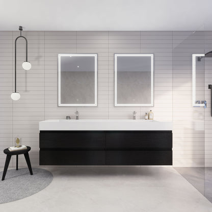 Monterey 84" Wall Mounted Bathroom Vanity with Reinforced Acrylic Integrated Sink Top