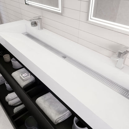Monterey 84" Wall Mounted Bathroom Vanity with Reinforced Acrylic Integrated Sink Top