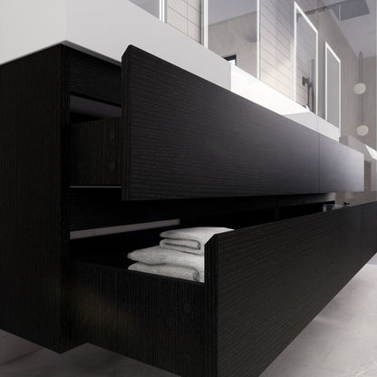 Monterey 84" Wall Mounted Bathroom Vanity with Reinforced Acrylic Integrated Sink Top