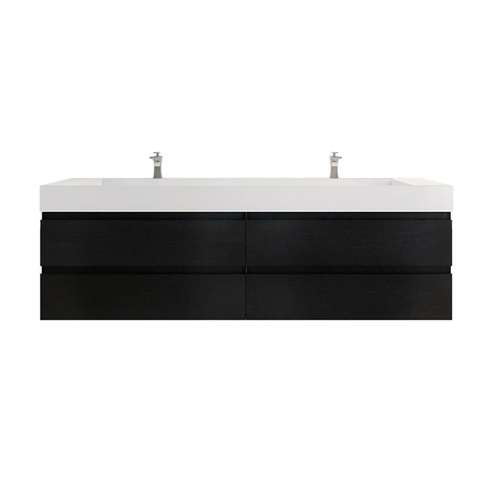 Monterey 84" Wall Mounted Bathroom Vanity with Reinforced Acrylic Integrated Sink Top