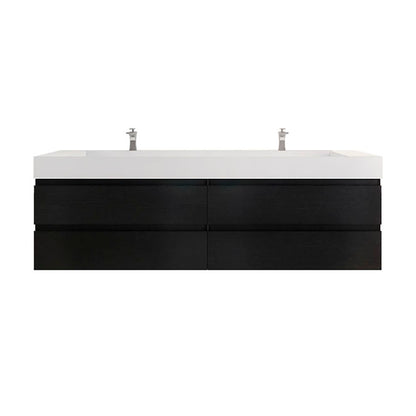 Monterey 84" Wall Mounted Bathroom Vanity with Reinforced Acrylic Integrated Sink Top