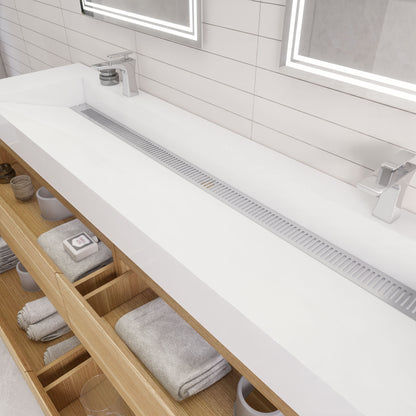 Monterey 84" Wall Mounted Bathroom Vanity with Reinforced Acrylic Integrated Sink Top