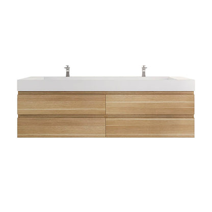 Monterey 84" Wall Mounted Bathroom Vanity with Reinforced Acrylic Integrated Sink Top
