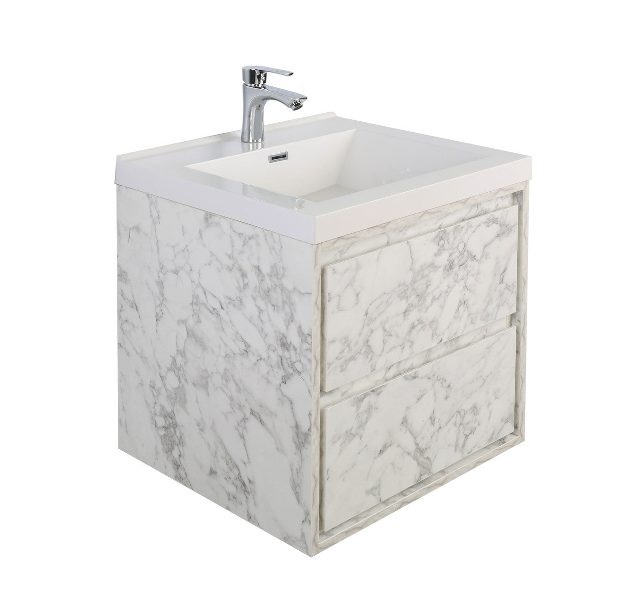 Sage 24" Wall Mounted Bathroom Vanity with Reinforced Acrylic Integrated Sink Top