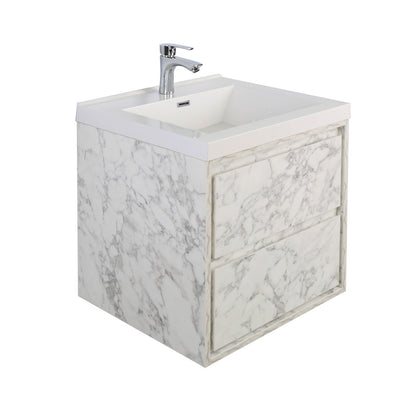 Sage 24" Wall Mounted Bathroom Vanity with Reinforced Acrylic Integrated Sink Top