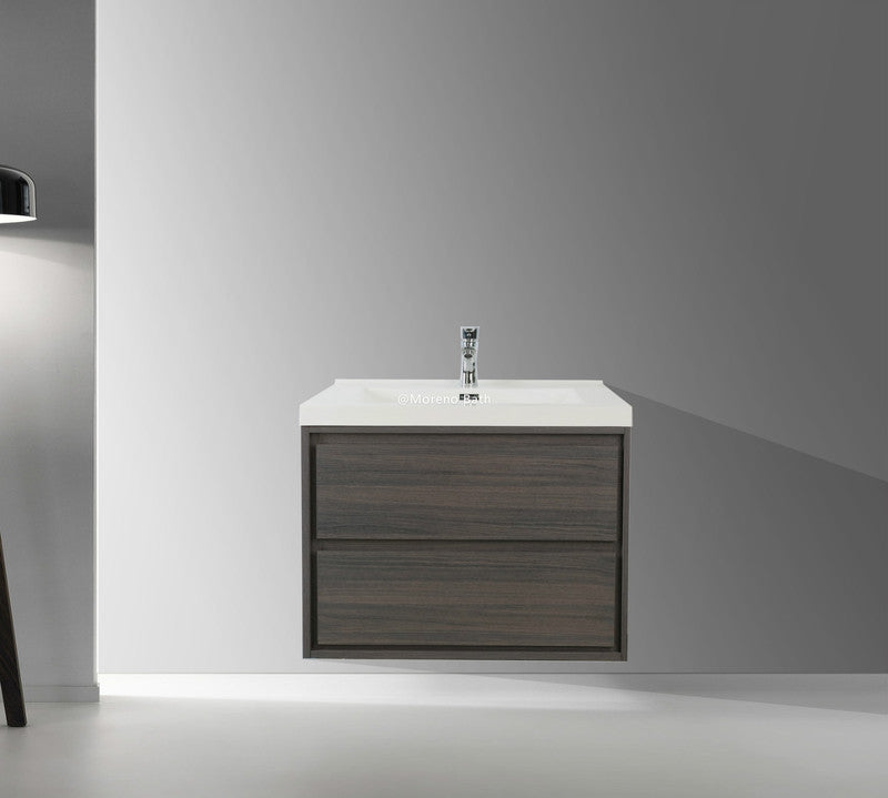 Sage 24" Wall Mounted Bathroom Vanity with Reinforced Acrylic Integrated Sink Top