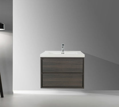 Sage 24" Wall Mounted Bathroom Vanity with Reinforced Acrylic Integrated Sink Top