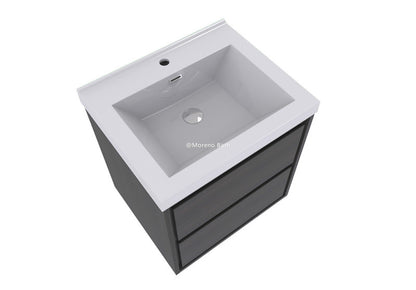 Sage 24" Wall Mounted Bathroom Vanity with Reinforced Acrylic Integrated Sink Top