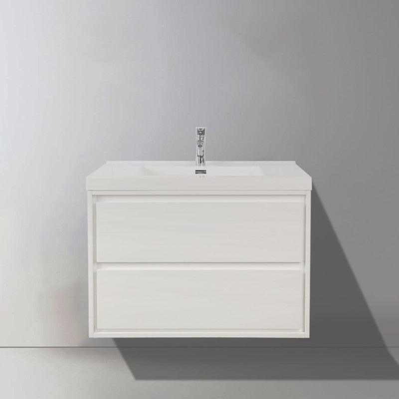 Sage 30" Wall Mounted Bathroom Vanity with Reinforced Acrylic Integrated Sink Top