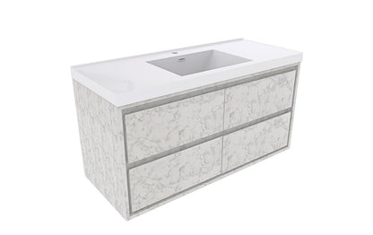 Sage 48" Wall Mounted Bathroom Vanity with Reinforced Acrylic Integrated Sink Top