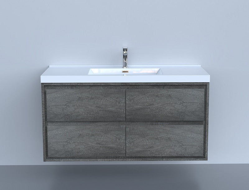 Sage 48" Wall Mounted Bathroom Vanity with Reinforced Acrylic Integrated Sink Top