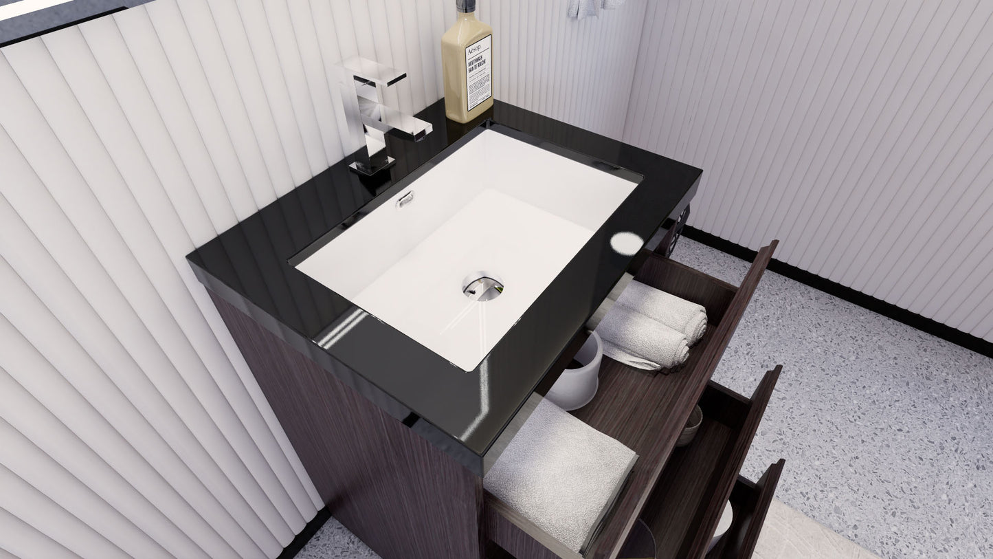 Stanley 24" Freestanding Bathroom Vanity with Reinforced Acrylic Integrated Sink Top