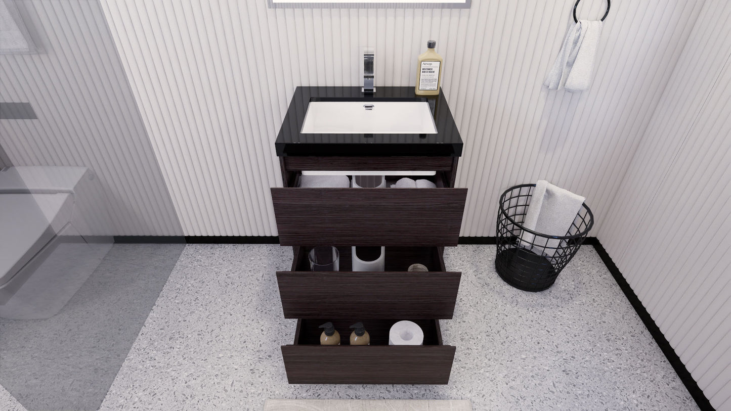 Stanley 24" Freestanding Bathroom Vanity with Reinforced Acrylic Integrated Sink Top