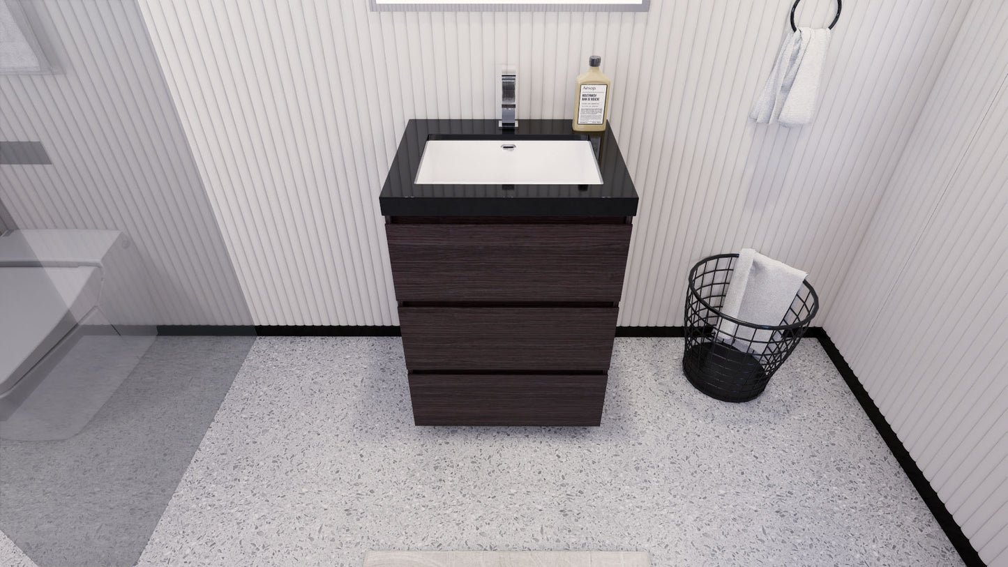 Stanley 24" Freestanding Bathroom Vanity with Reinforced Acrylic Integrated Sink Top