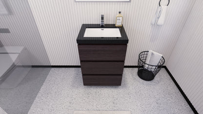Stanley 24" Freestanding Bathroom Vanity with Reinforced Acrylic Integrated Sink Top