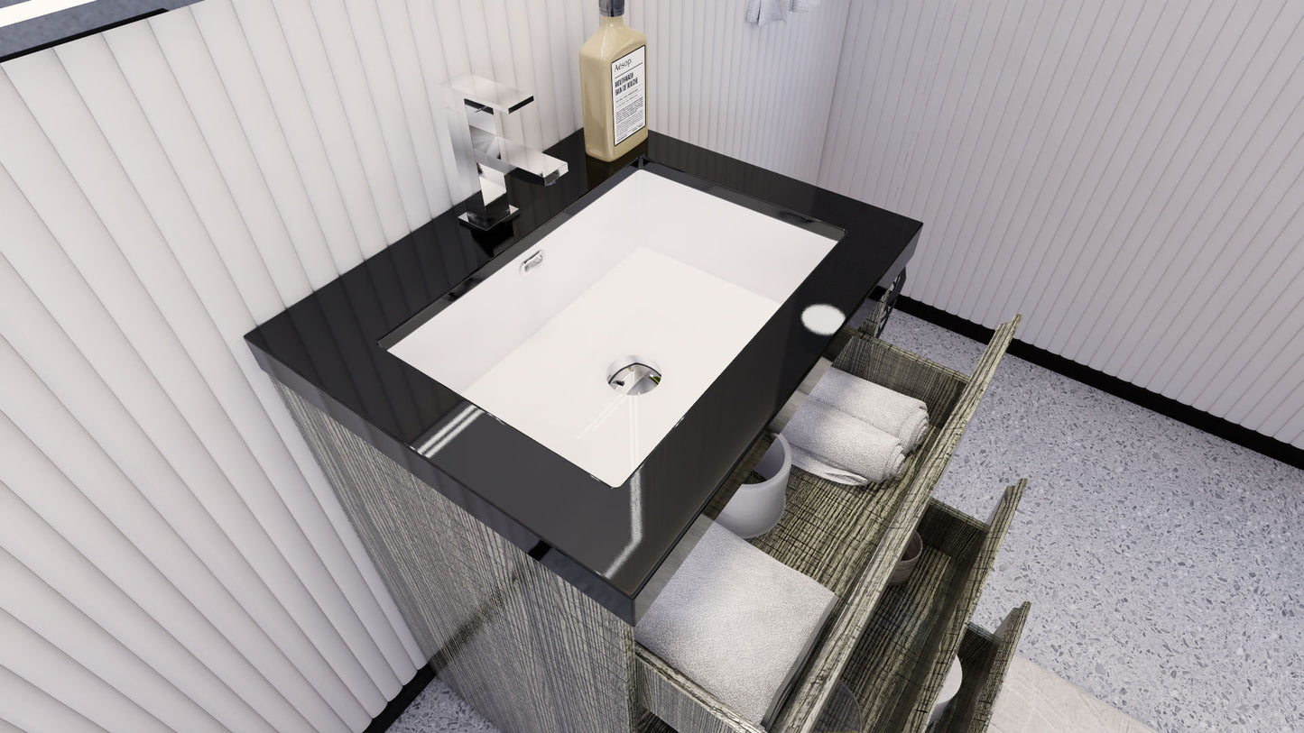 Stanley 24" Freestanding Bathroom Vanity with Reinforced Acrylic Integrated Sink Top