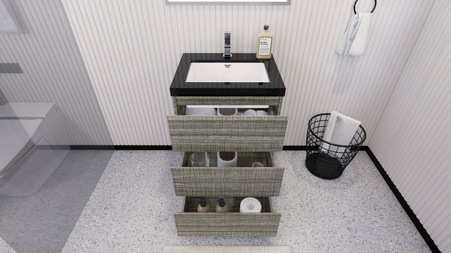 Stanley 24" Freestanding Bathroom Vanity with Reinforced Acrylic Integrated Sink Top