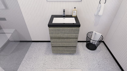 Stanley 24" Freestanding Bathroom Vanity with Reinforced Acrylic Integrated Sink Top