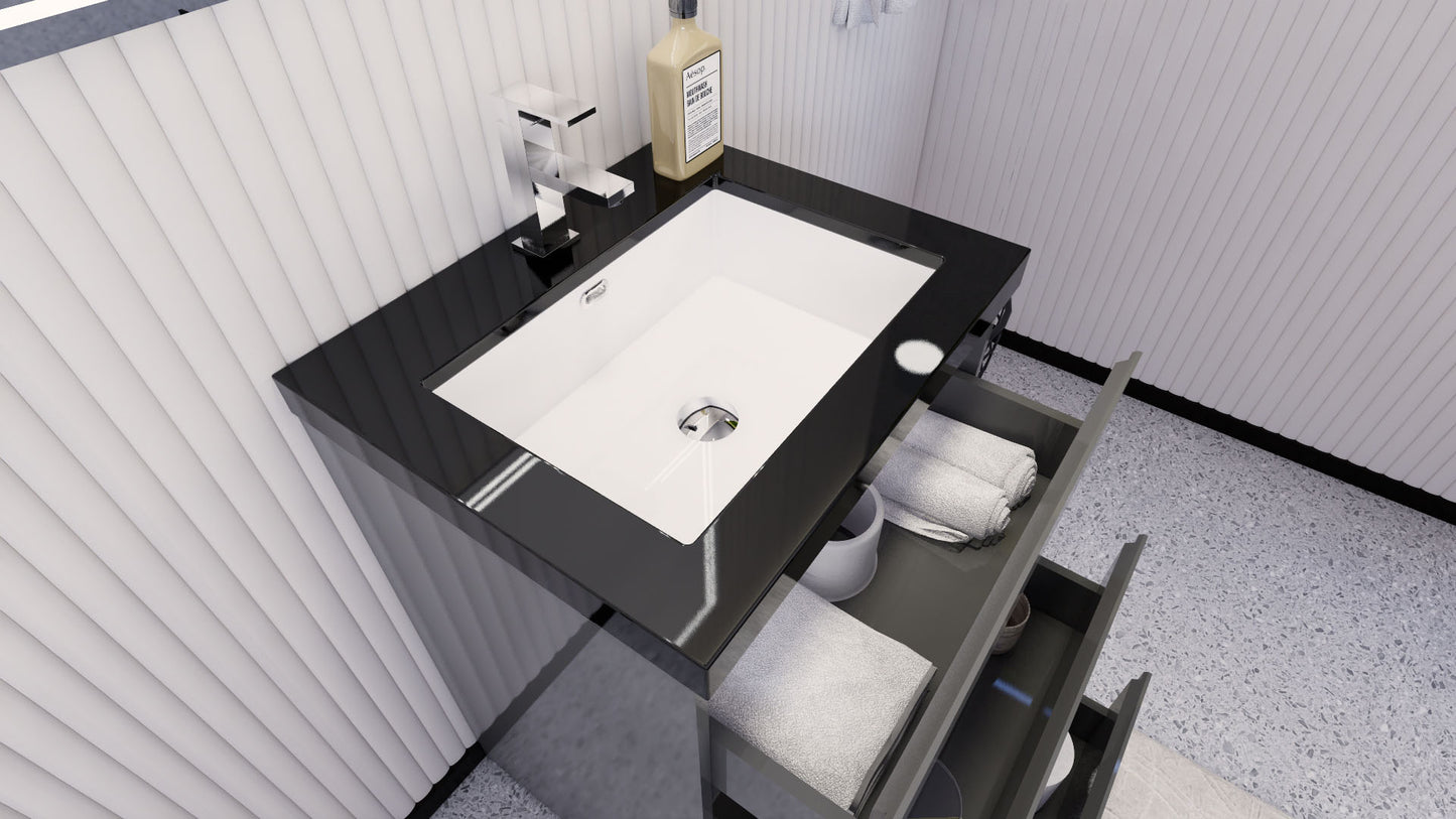 Stanley 24" Freestanding Bathroom Vanity with Reinforced Acrylic Integrated Sink Top