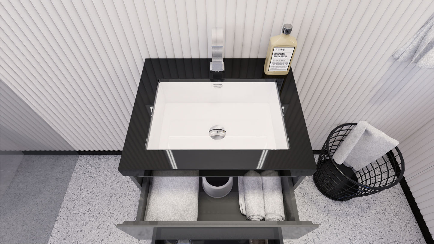 Stanley 24" Freestanding Bathroom Vanity with Reinforced Acrylic Integrated Sink Top