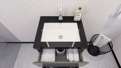 Stanley 24" Freestanding Bathroom Vanity with Reinforced Acrylic Integrated Sink Top
