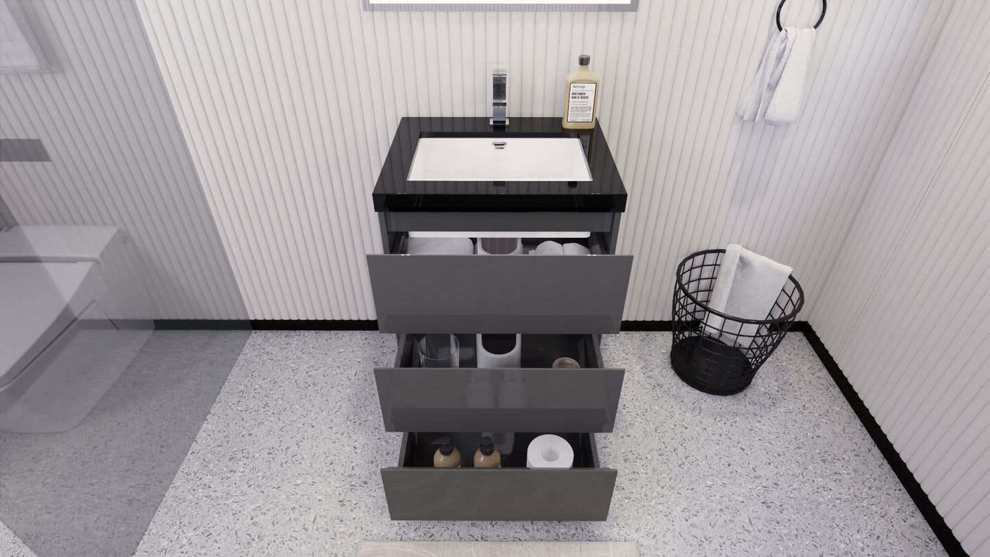 Stanley 24" Freestanding Bathroom Vanity with Reinforced Acrylic Integrated Sink Top