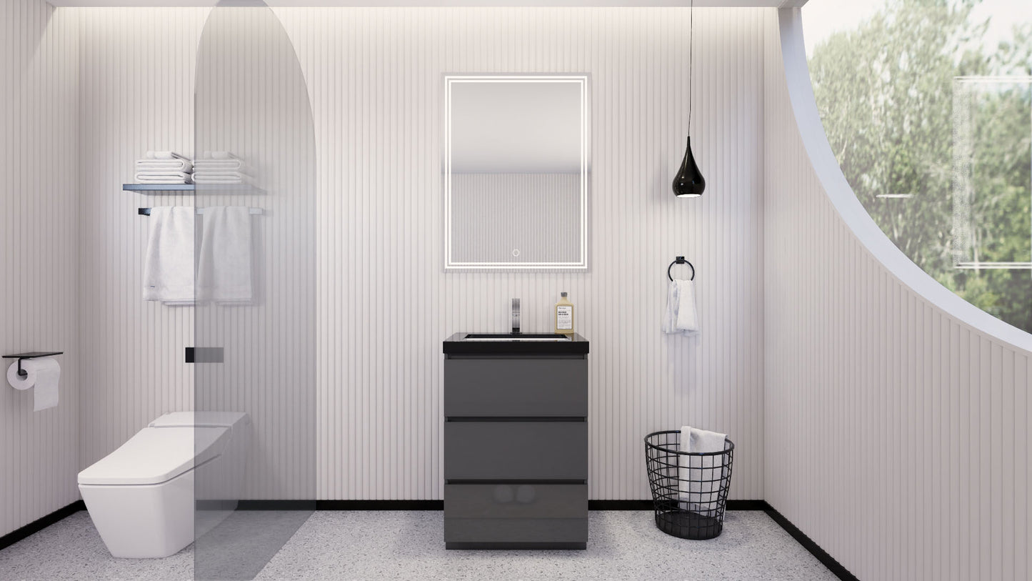 Stanley 24" Freestanding Bathroom Vanity with Reinforced Acrylic Integrated Sink Top