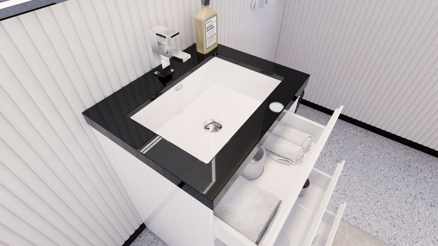 Stanley 24" Freestanding Bathroom Vanity with Reinforced Acrylic Integrated Sink Top