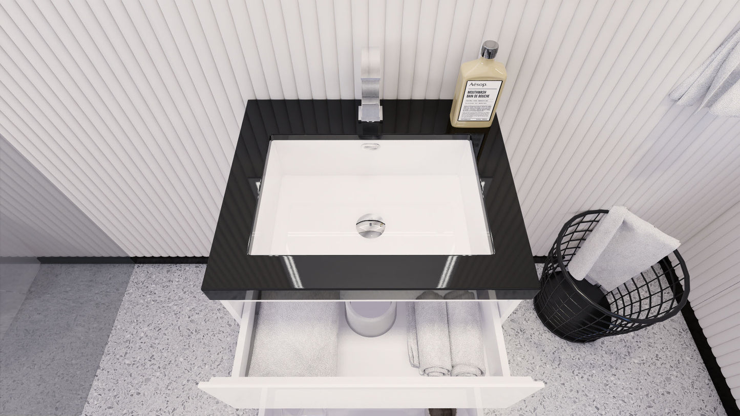 Stanley 24" Freestanding Bathroom Vanity with Reinforced Acrylic Integrated Sink Top