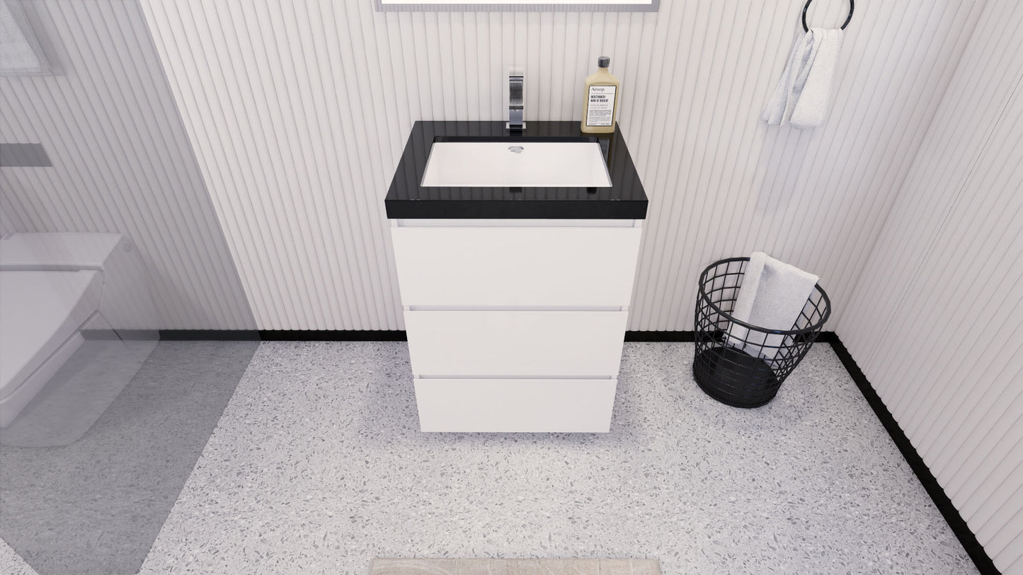 Stanley 24" Freestanding Bathroom Vanity with Reinforced Acrylic Integrated Sink Top