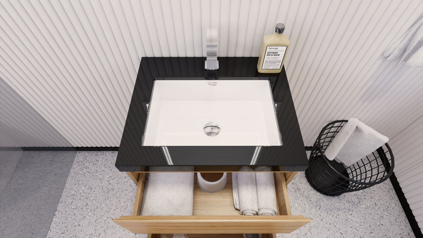 Stanley 24" Freestanding Bathroom Vanity with Reinforced Acrylic Integrated Sink Top