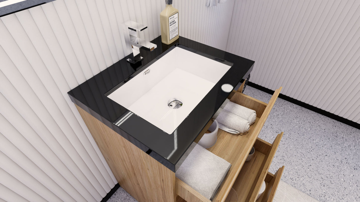 Stanley 24" Freestanding Bathroom Vanity with Reinforced Acrylic Integrated Sink Top