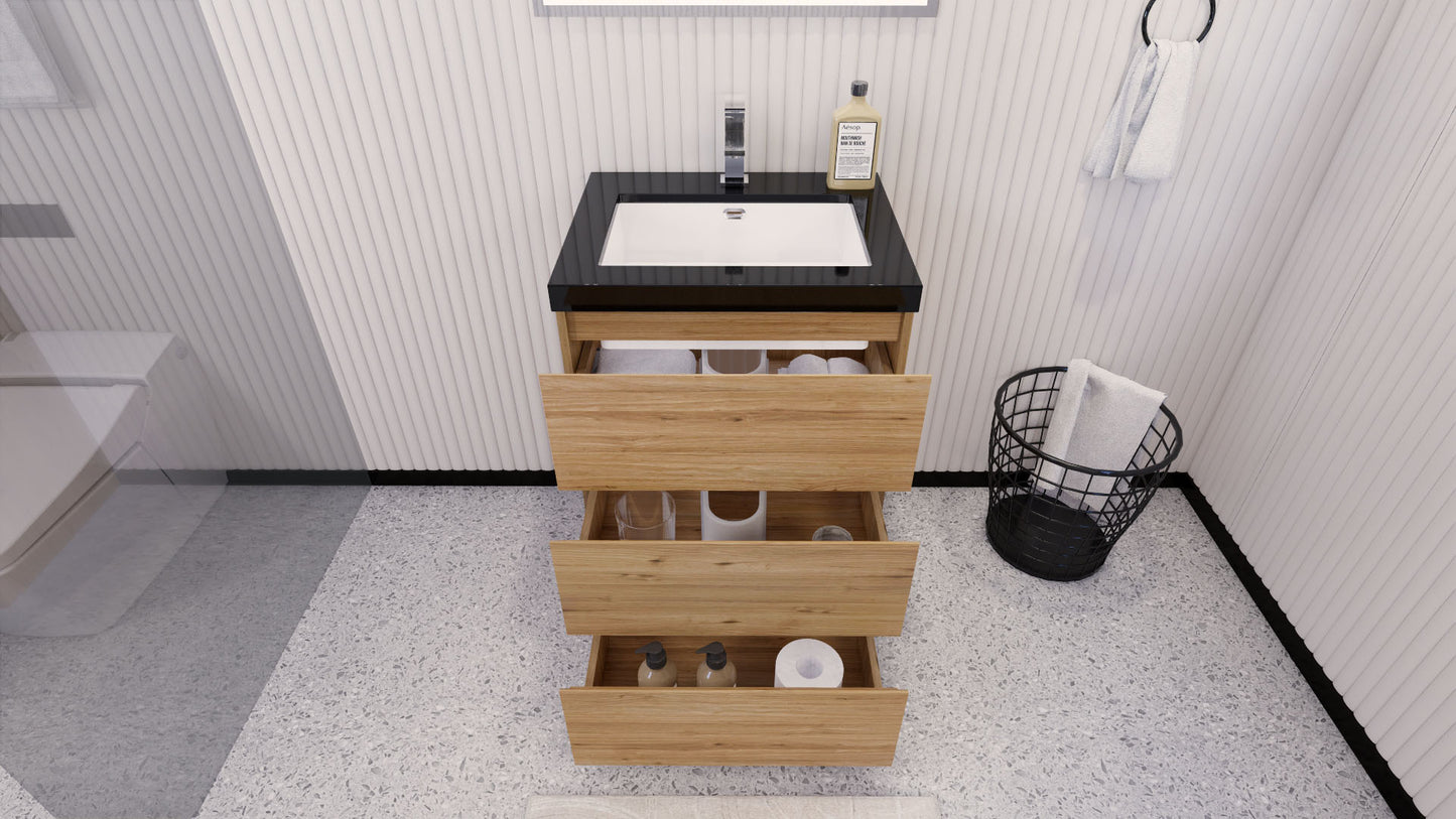 Stanley 24" Freestanding Bathroom Vanity with Reinforced Acrylic Integrated Sink Top