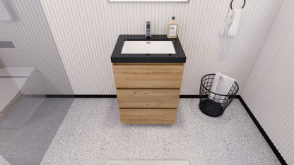 Stanley 24" Freestanding Bathroom Vanity with Reinforced Acrylic Integrated Sink Top