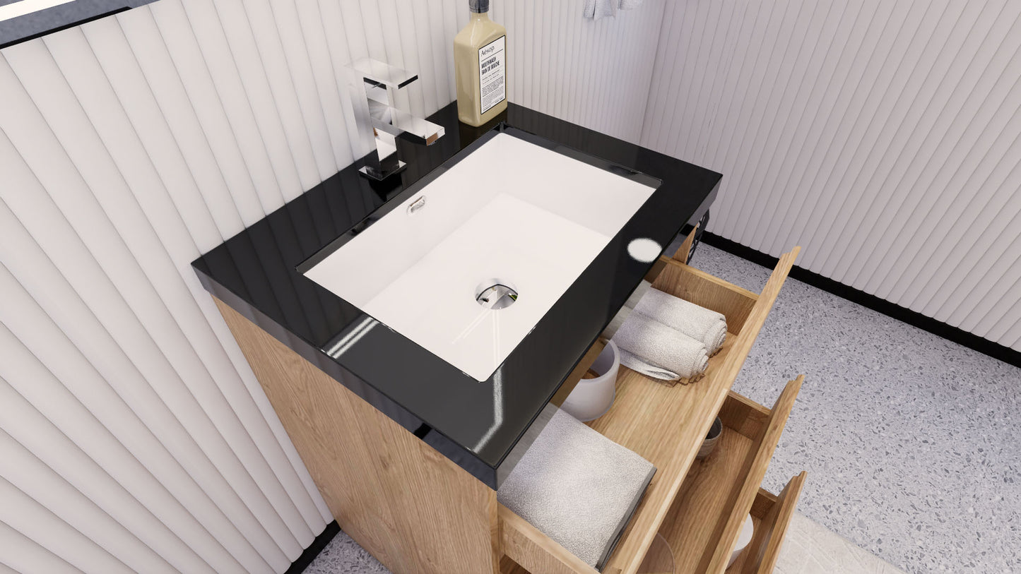 Stanley 24" Freestanding Bathroom Vanity with Reinforced Acrylic Integrated Sink Top