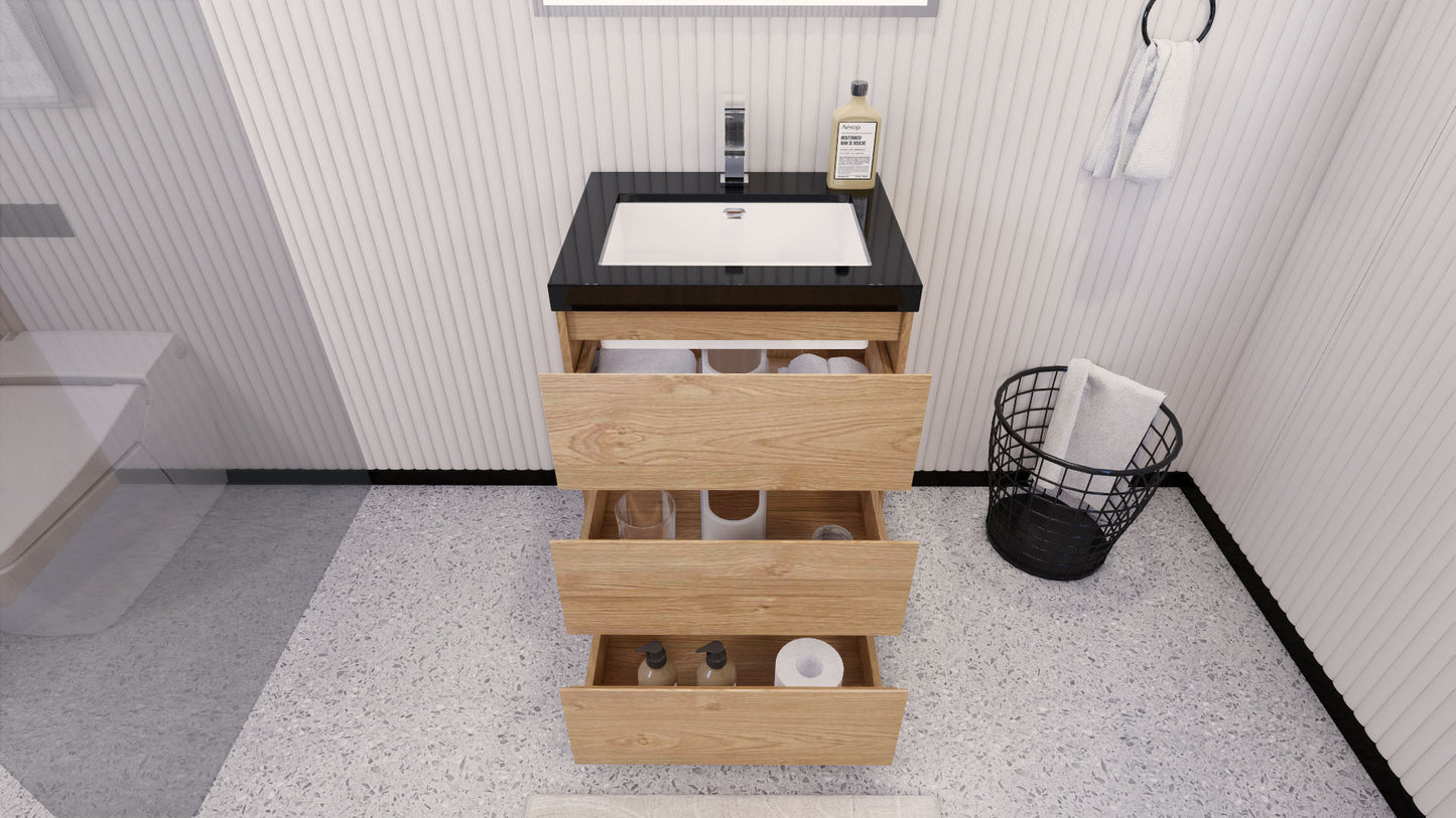 Stanley 24" Freestanding Bathroom Vanity with Reinforced Acrylic Integrated Sink Top