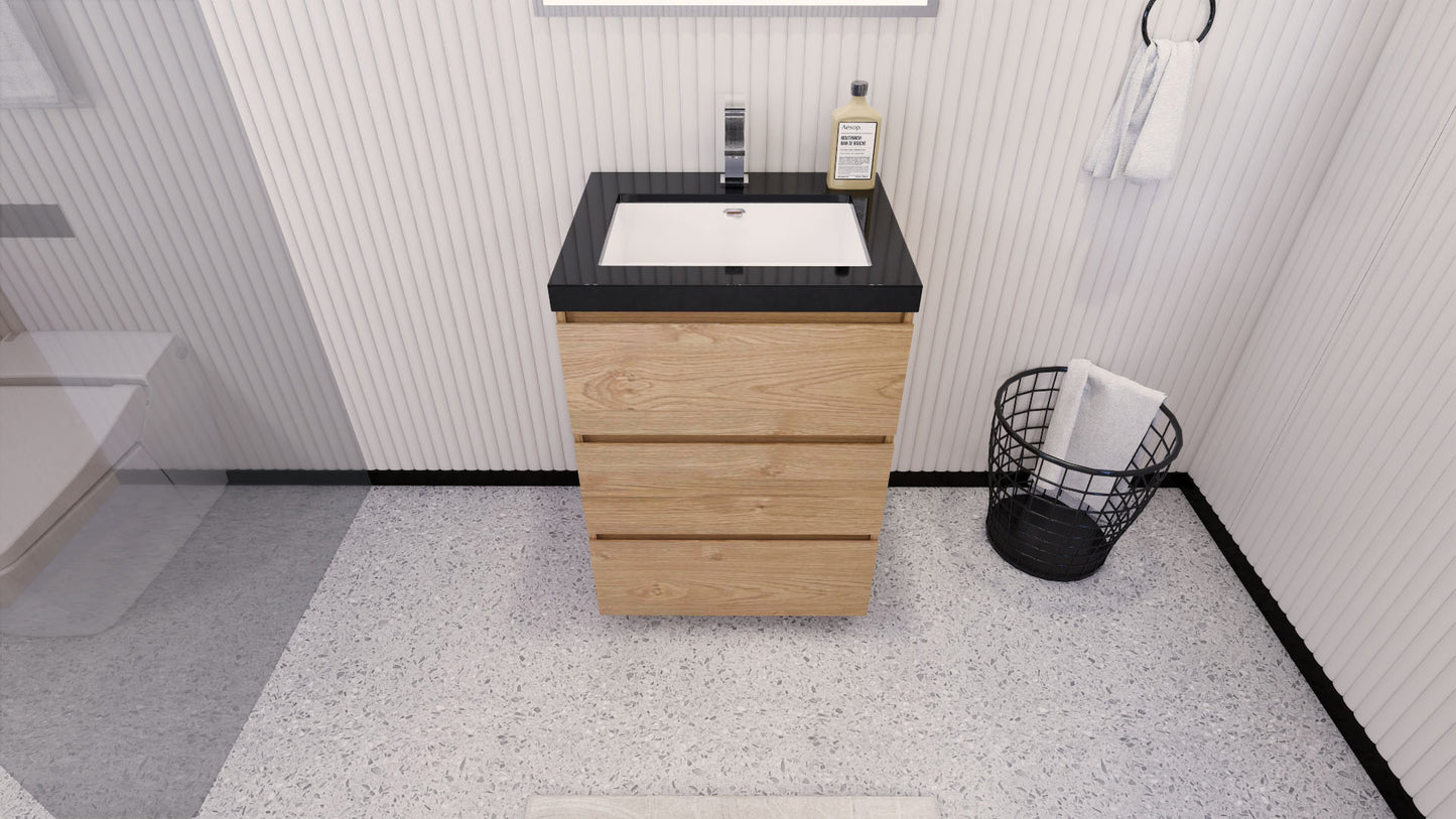 Stanley 24" Freestanding Bathroom Vanity with Reinforced Acrylic Integrated Sink Top