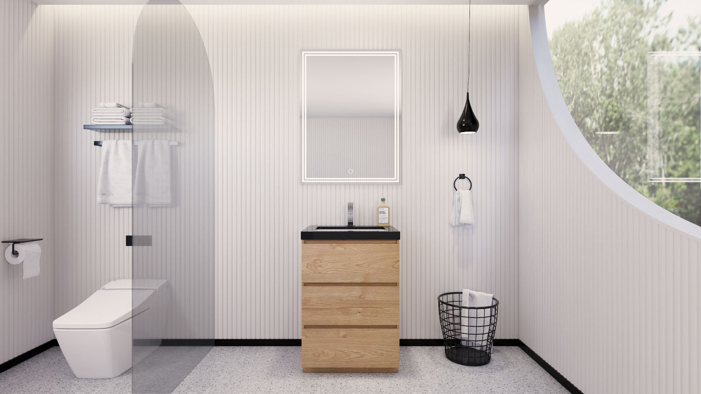 Stanley 24" Freestanding Bathroom Vanity with Reinforced Acrylic Integrated Sink Top