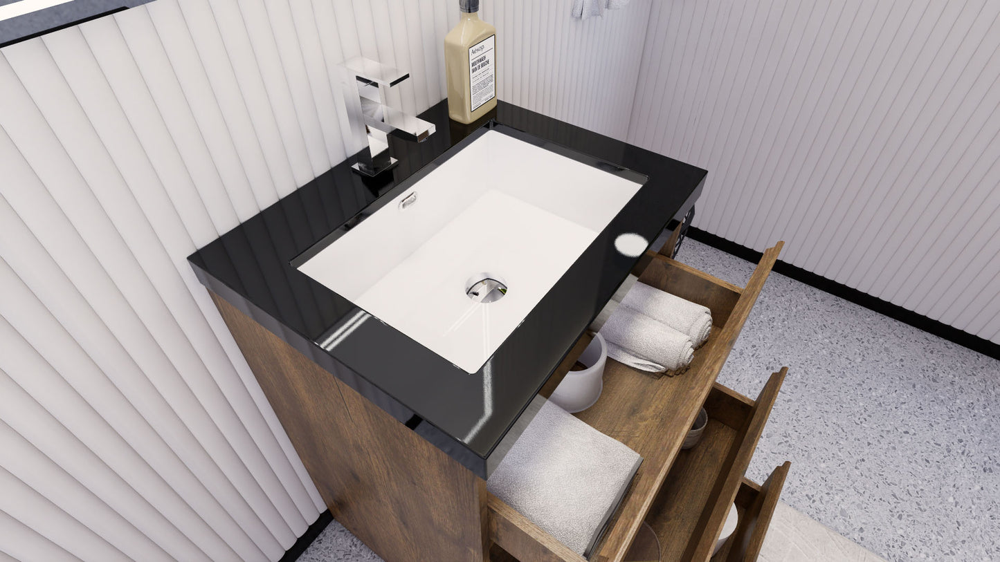 Stanley 24" Freestanding Bathroom Vanity with Reinforced Acrylic Integrated Sink Top