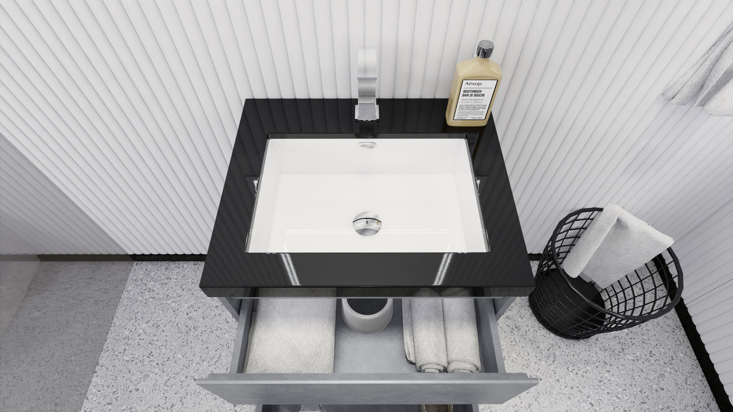 Stanley 24" Freestanding Bathroom Vanity with Reinforced Acrylic Integrated Sink Top