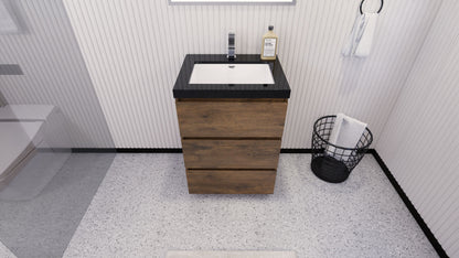 Stanley 24" Freestanding Bathroom Vanity with Reinforced Acrylic Integrated Sink Top