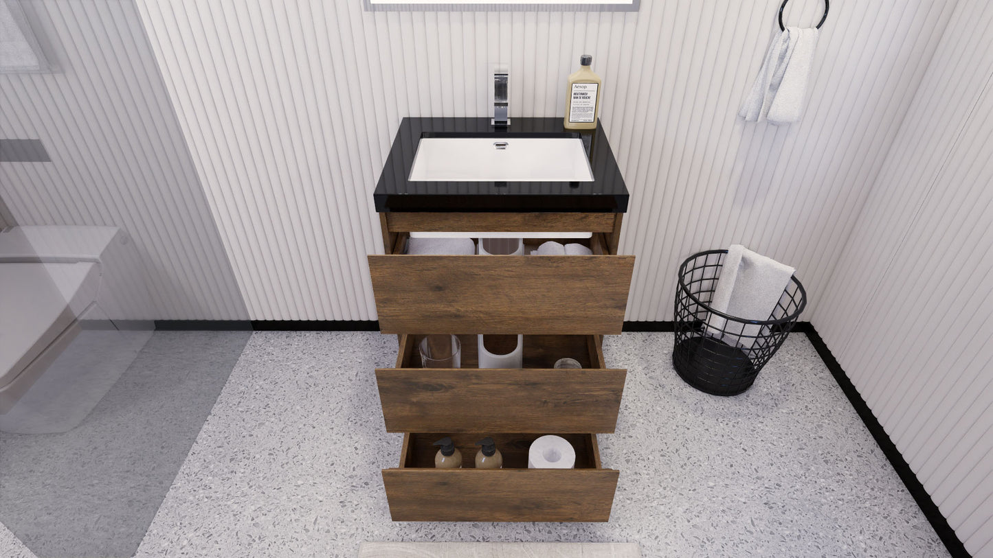 Stanley 24" Freestanding Bathroom Vanity with Reinforced Acrylic Integrated Sink Top