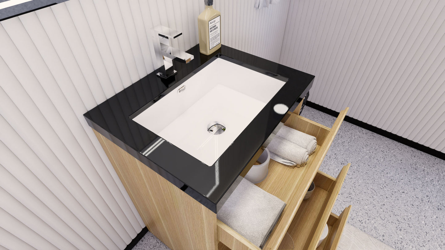 Stanley 24" Freestanding Bathroom Vanity with Reinforced Acrylic Integrated Sink Top