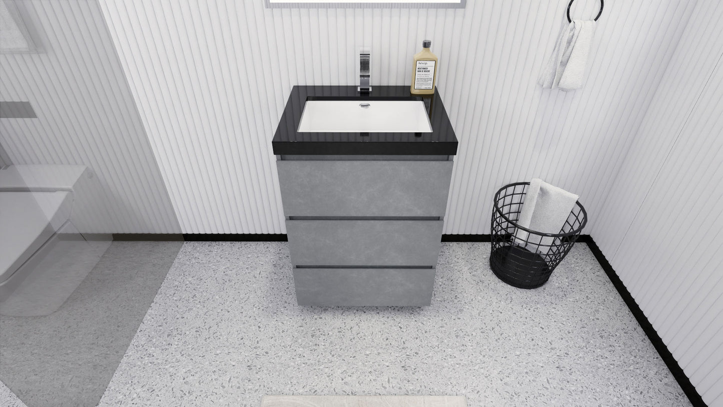 Stanley 24" Freestanding Bathroom Vanity with Reinforced Acrylic Integrated Sink Top