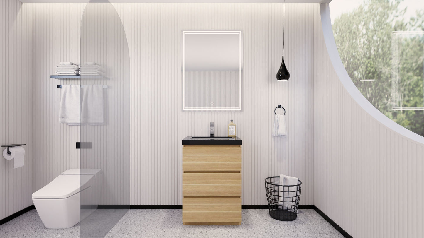 Stanley 24" Freestanding Bathroom Vanity with Reinforced Acrylic Integrated Sink Top