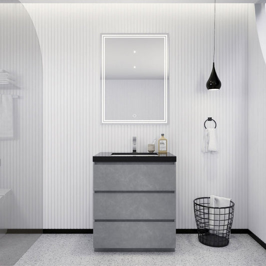 Stanley 30" Freestanding Bathroom Vanity with Reinforced Acrylic Integrated Sink Top