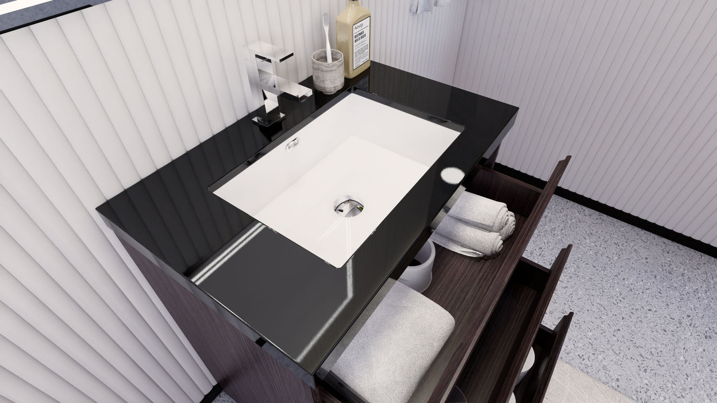 Stanley 30" Freestanding Bathroom Vanity with Reinforced Acrylic Integrated Sink Top